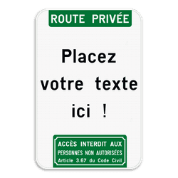 Panneau de Texte Personnalisable avec Texte d'en-tête et Pictogramme