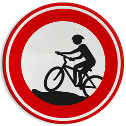 Verkeersbord - Verboden voor mountainbikers - reflecterend