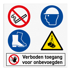 Veiligheidsbord PBM - verboden toegang