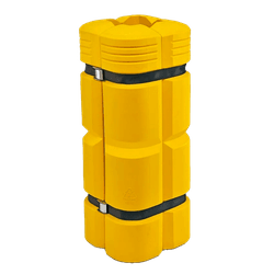 Protection de colonne 200 &agrave; 300 mm en plastique jaune et noir