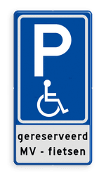 Verkeersbord RVV E06 parkeerplaats mindervaliden - met kenteken