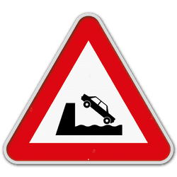 Panneau de danger G2000 A11 &ndash; D&eacute;bouch&eacute; sur un quai ou une berge