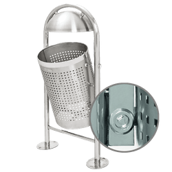 Poubelle ext&eacute;rieure en inox 35 L avec bac basculant et serrure triangulaire