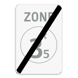 Zonebord SB250 ZC21/ &ndash; Einde zone verboden massa boven aanduiding