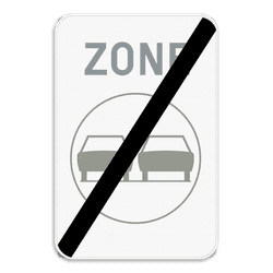 Zonebord SB250 ZC35/ &ndash; Einde zone verboden links inhalen