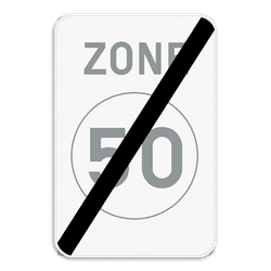 Zonebord SB250 ZC45 - Einde snelheidszone