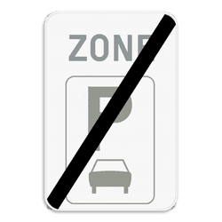 Zonebord SB250 ZE9a/ - Einde parkeerzone voor motorfietsen, auto&rsquo;s en minibussen