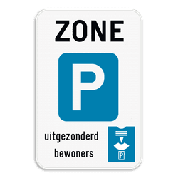 Zonebord SB250 ZE9a parkeerschijf - Begin parkeerzone met parkeerschijf