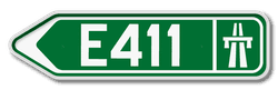 Panneau G2000 - F31 - Itinéraire par autoroute - Gauche