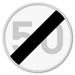 Panneau G2000 - C45 - Fin de la limitation de vitesse imposée par le signal C43