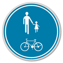 Panneau d'obligation G2000 D10 - Partie de la voie publique r&eacute;serv&eacute;e aux pi&eacute;tons et cyclistes