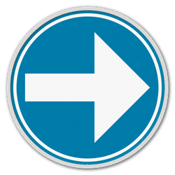 Panneau d'obligation G2000 D1b - Obligation de suivre &agrave; droite