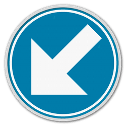 Panneau d'obligation G2000 D1c - Obligation de suivre &agrave; gauche