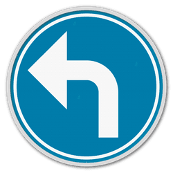 Panneau d'obligation G2000 D1e - Obligation de suivre &agrave; gauche