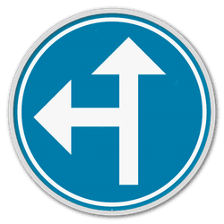 Panneau d'obligation G2000 D3a - Obligation de suivre une des directions indiqu&eacute;es par les fl&egrave;ches