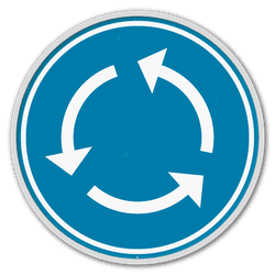 Panneau d'obligation G2000 D5 - Sens giratoire obligatoire