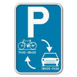 Panneau de signalisation E9j Stationnement variable
