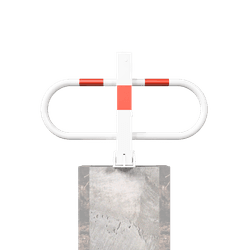 Barrière anti-stationnement de parking - blanc ou galvanisé - rabattable - serrure cylindrée