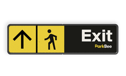 Routebord voetgangers ParkBee - EXIT + 2 pijlen/iconen (links) - 4:1