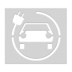 Wegmarkering spuitmal PVC (5mm) - Sjabloon oplaadpunt elektrische auto