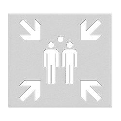 Pochoir point de rassemblement - plusieurs dimensions