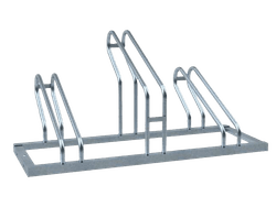 Range vélos & râtelier en acier galvanisé : 3 places