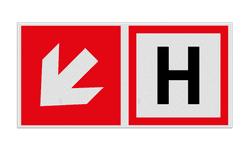 Brand bord Bluswaterhydrant met pijl