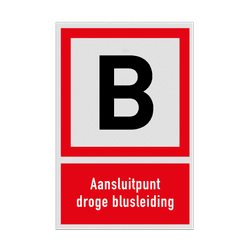 Brand bord aansluitpunt droge blusleiding met tekst reflecterend
