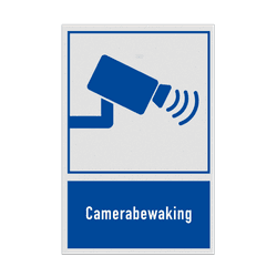 Bord Camerabewaking met pictogram en tekst