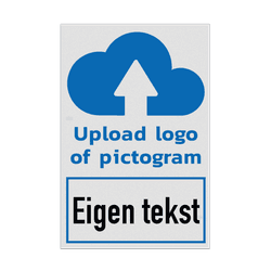Bord met eigen pictogram of logo en tekst