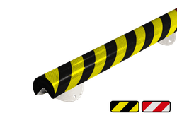 Protection d'angle en plastique Ø60mm - longueur 1 mètre - réfléchissant/vissable