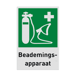 Reddingsbord met pictogram en tekst EHBO Beademingsapparaat