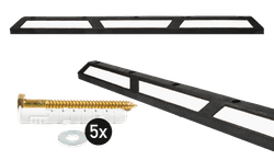But&eacute;e de parking en plastique recycl&eacute; noir/blanc r&eacute;fl&eacute;chissante &ndash; 1760 mm