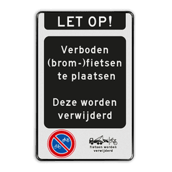 Verkeersbord verboden (brom)fietsen plaatsen - RVV E03 - reflecterend