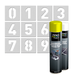 Sprühschablonenset 0–9 Zahlen - inkl. Markierspray