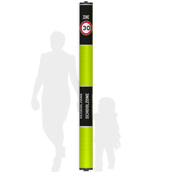 Aluminium Opgelet paal Ø160x2000mm - FLUO