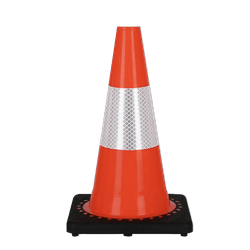Cône de signalisation 300mm orange avec pied en plastique recyclé