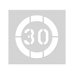 Wegmarkering spuitmal PVC (5mm) - Sjabloon 30 km/h