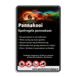 Spelregelbord Pannakooi + full colour opdruk