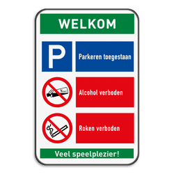 Terreinbord met 3 pictogrammen