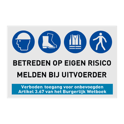 Werfbord met 4 pictogrammen +tekst