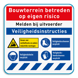 Werfbord met veiligheidsinstructies