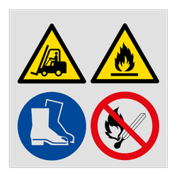 Panneau de sécurité - 4 pictogrammes