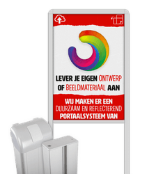 Portaalsysteem TS-50/100 Superior + informatiebord eigen ontwerp reflecterend