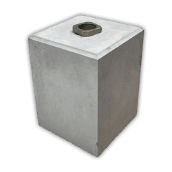 Betonpoer met grondhuls Ø76x400mm - 300x300x500mm