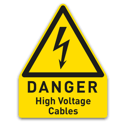 Waarschuwingssticker 80x100mm zelfklevend - High Voltage Cables