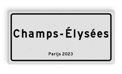 Wit straatnaambord - Frans model