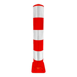 Poteau flexible piste cyclable Flexpost rouge et blanc &Oslash;160 mm