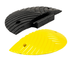 &Eacute;l&eacute;ment de d&eacute;but/fin pour ralentisseur jaune/noir &ndash; 72 mm &ndash; 10 km/h