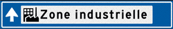 Panneau directionnel d&rsquo;entreprise avec pictogramme et fl&egrave;che &ndash; largeur 1500mm - 1 ligne 250mm de haut
